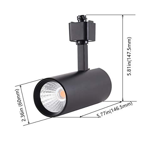 mirrea 16.5W Dimmable LED Track Lighting Heads Compatible with Single Circuit H Type Rail Ceiling Spotlight 90 CRI 24° Black Finish Pack of 6 (3000K Warm White) - Image 4