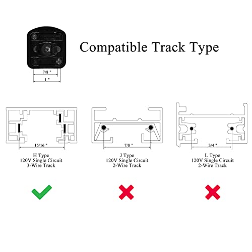 mirrea 16.5W Dimmable LED Track Lighting Heads Compatible with Single Circuit H Type Rail Ceiling Spotlight 90 CRI 24° Black Finish Pack of 6 (3000K Warm White) - Image 3