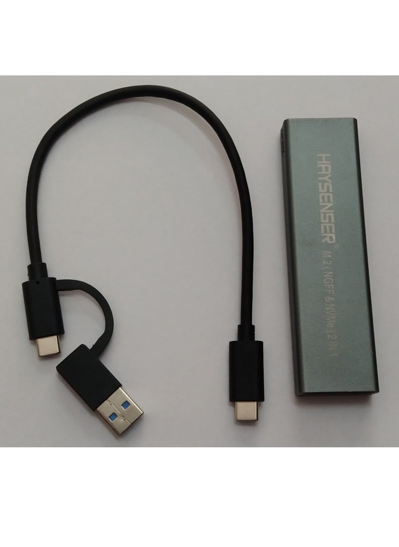 M.2 SSD TO USB 3.1 ENCLOSURE (NGFF & NVMe) 2 IN 1
