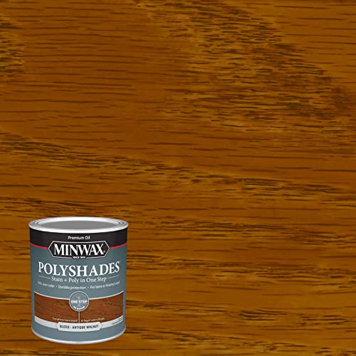 Minwax PolyShades Wood Stain + Polyurethane Finish – Quart, Antique Walnut, Gloss 32 Fl Oz (Pack of 1), Brown - Image 2
