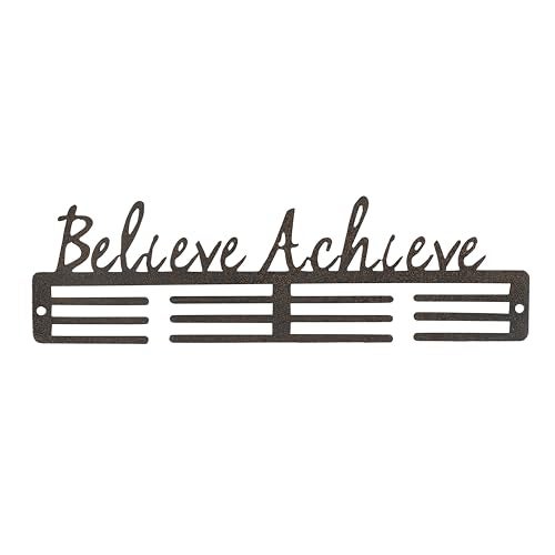 NAITIK CREATION Medal Hanger for Wall – Medal Holder Display Hanger | Holds Up to 65 Medals | Sports Medal Display | Medals Hanger | Premium Antique Golden (Believe Achieve) - Image 2