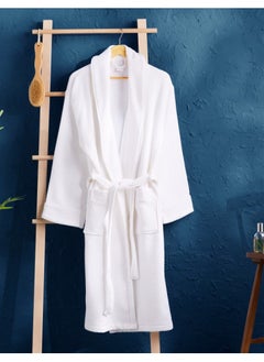 Prime Home White Cotton Bathrobe  - Image 2