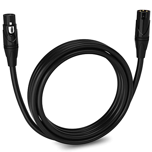LyxPro 10 Feet XLR Microphone Cable Balanced Male to Female 3 Pin Mic Cord for Powered Speakers Audio Interface Professional Pro Audio Performance and Recording Devices - Black - Image 1