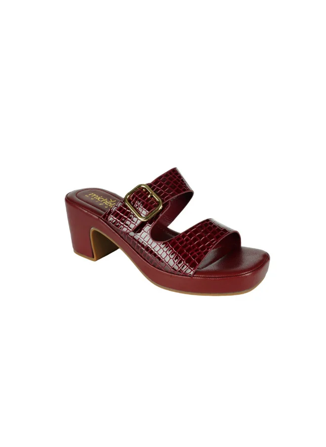 Michelle Morgan 092-2804 Michelle Morgan Ladies Fashion Heeled Sandals 314ZD238  Bordo