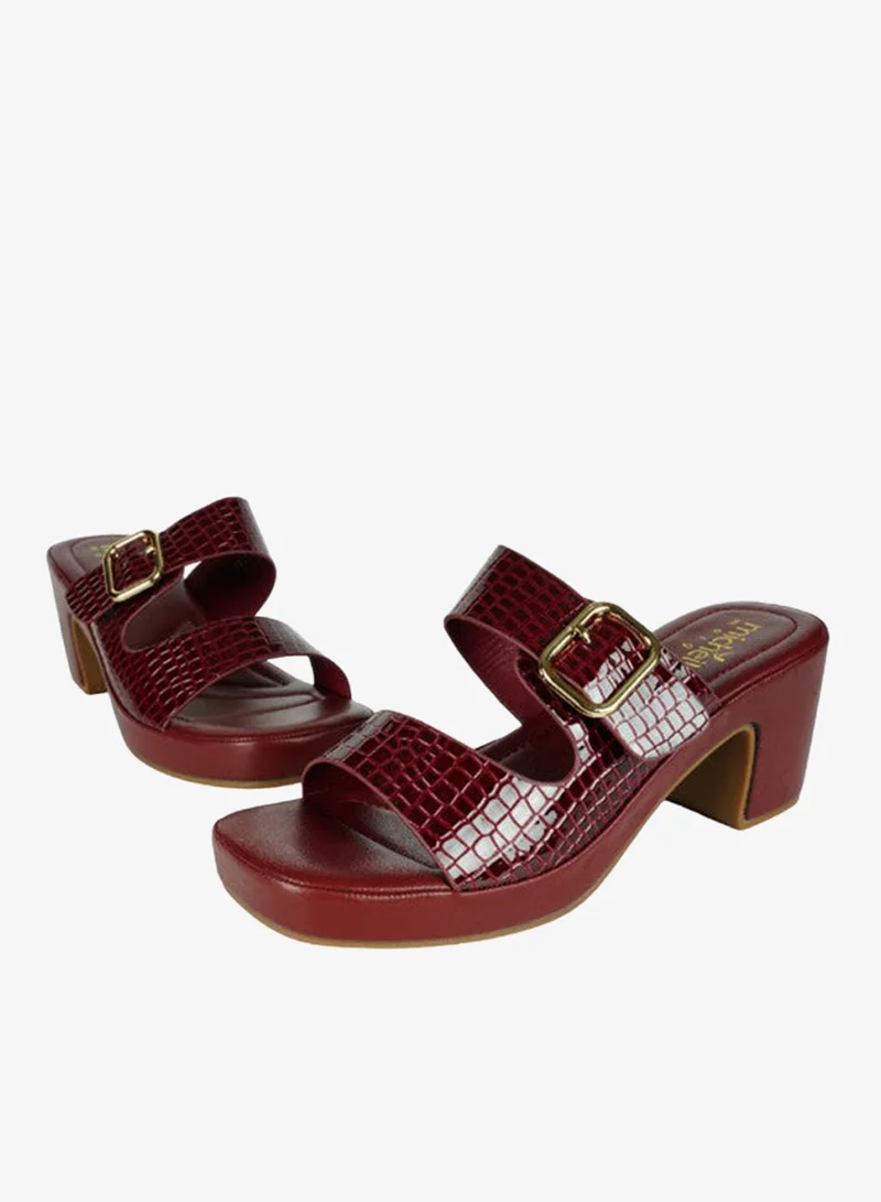 Michelle Morgan 092-2804 Michelle Morgan Ladies Fashion Heeled Sandals 314ZD238  Bordo