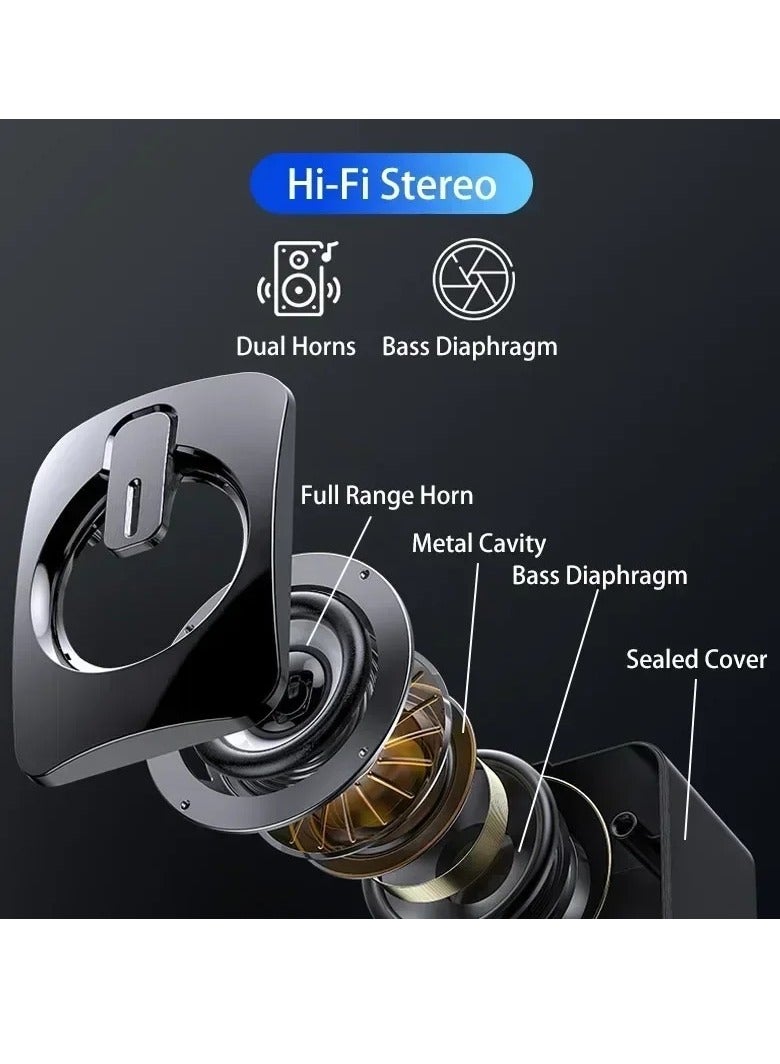 Computer Speakers, USB Hifi Stereo PC Sound Box, Lightweight And Portable Desktop Loudspeaker, High Quality Sound Speakers For Computer Laptop Mobile Phone, (1pc, Black) - Image 2