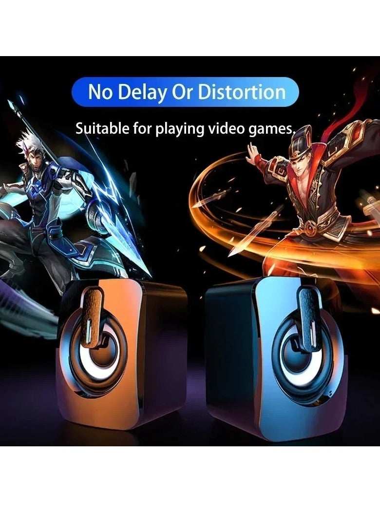 Computer Speakers, USB Hifi Stereo PC Sound Box, Lightweight And Portable Desktop Loudspeaker, High Quality Sound Speakers For Computer Laptop Mobile Phone, (1pc, Black) - Image 3