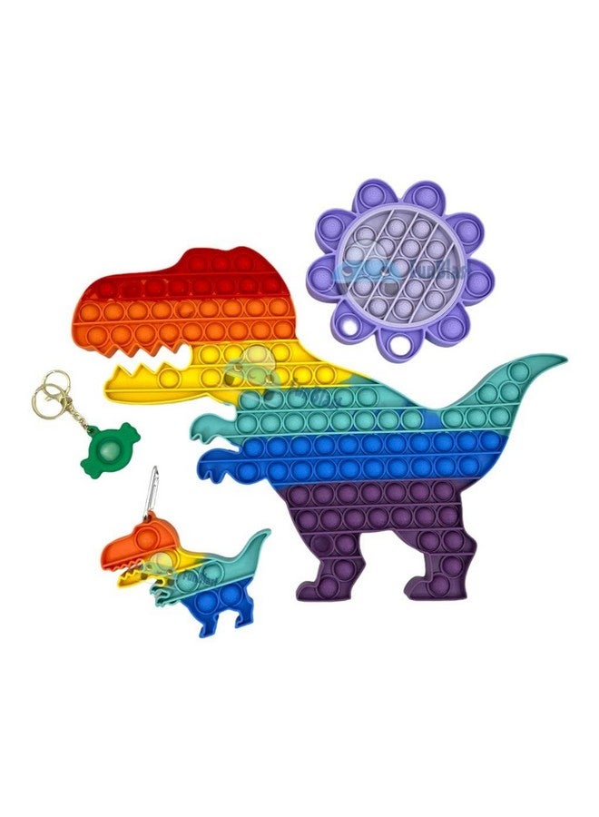 فنبلاست لعبة Pop It من FunBlast، لعبة Pop It للأطفال، لعبة Pop It، ألعاب Pop It للأطفال، لعبة Pop It على شكل ديناصور جامبو، لعبة Pop It Fidget، لعبة Pop It كبيرة، لعبة Pop It للبنات، لعبة Pop It للأولاد، ألعاب تخفيف التوتر (عبوة من 4 قطع) - Image 3