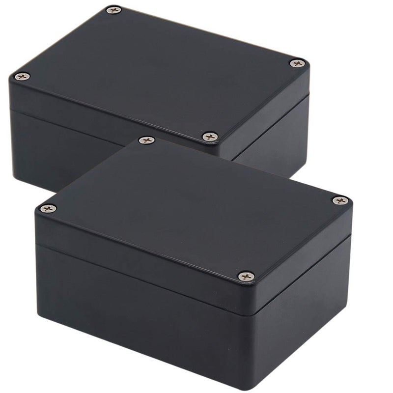 Junction Box Zulkit Project Box IP65 Waterproof Outdoor Box ABS Plastic Electrical Boxes Electronic Enclosure Black 45 x 35 x 22 inch115 x 90 x 55 mmPack of 2