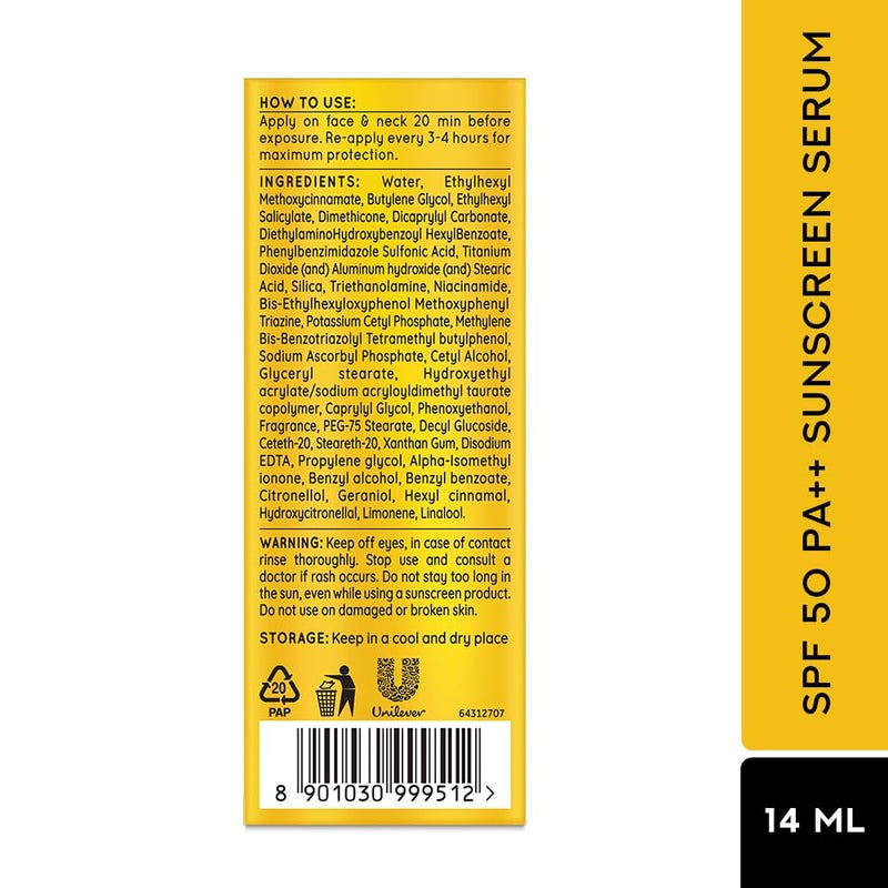 PONDS PONDS Sun Miracle SPF 50 PA Sunscreen Serum  Protect  Bright With 125 Niacinamide Prevent  Fade Dark Spots Lightweight No White Cast 14ml - Image 2