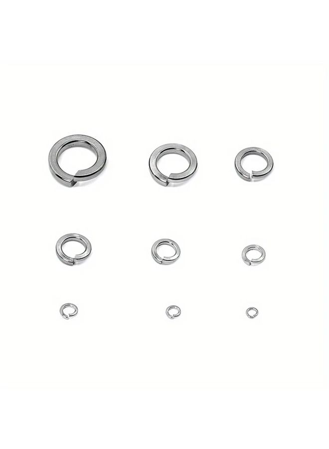304 Stainless Steel Spring Washers Assortment Kit 620 Pcs 9 Sizes M2 M3 M4 M5 M6 M8 M10 M12 - Image 2