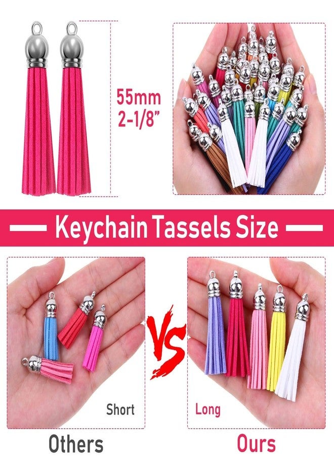 PAXCOO Tassels, Paxcoo 240Pcs Keychain Tassels Bulk for Jewelry Making and Crafts, Keychain Making Charms Supplies for Acrylic Blank Keychains, Bracelets and Jewelry Making - Image 3