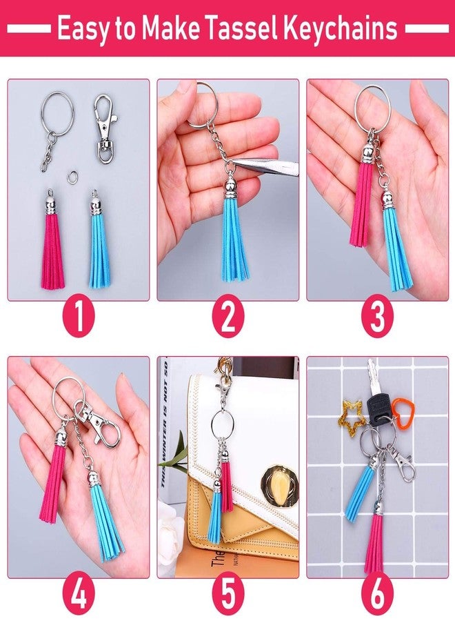 PAXCOO Tassels, Paxcoo 240Pcs Keychain Tassels Bulk for Jewelry Making and Crafts, Keychain Making Charms Supplies for Acrylic Blank Keychains, Bracelets and Jewelry Making - Image 4