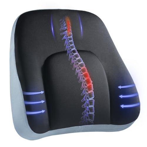 HUANUO Lumbar Support Pillow for Office Chair Car Back Support Pillow Memory Foam Back Cushion with Double Adjustable Straps Ergonomic Posture Corrector for Sitting Comfort - Image 1