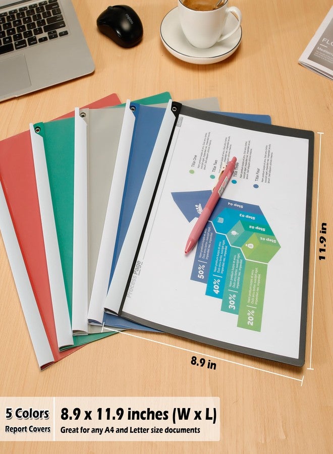 Dlicoda Report Covers with Swing Clip, 10 Pack Clear Front Presentation folders for A4/Letter Size, 8.9'' x 11.9'', 40 Sheet Capacity, No Punch Needed (Multicolor) - Image 5