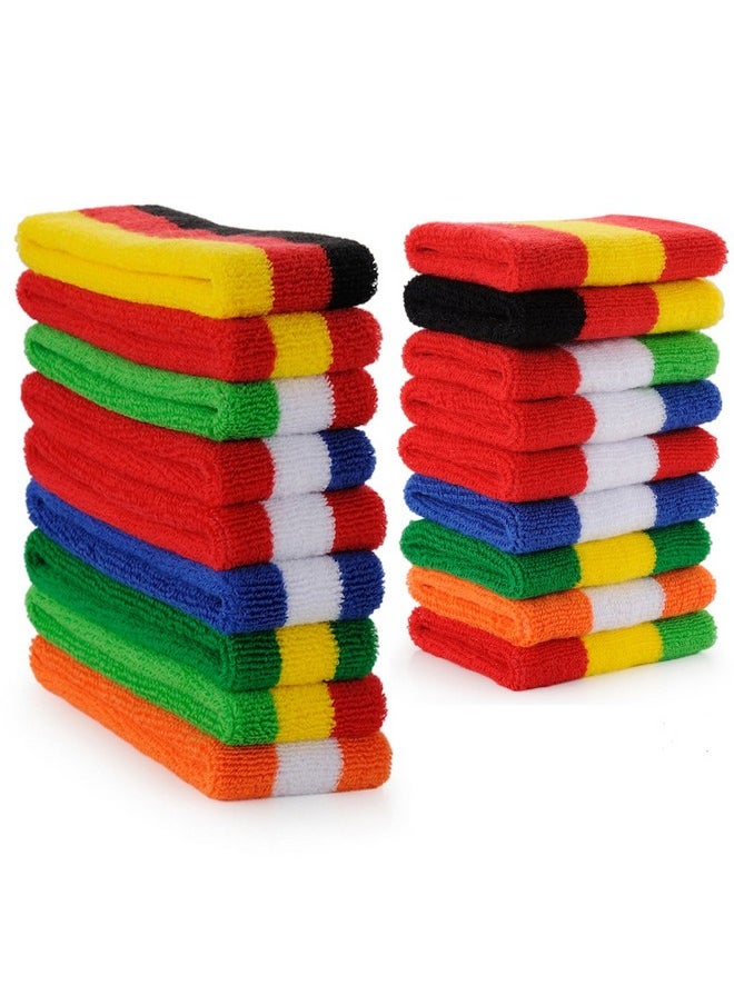 OnUpgo - Sweatband Set Premium Sports Headband Wristband Set Sweatbands Terry Cloth Wristband Wrist Sweatband Headbands Moisture Wicking Sweat Absorbing Head Band Red/White/Blue - Image 1