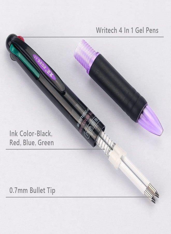 Bribobo 8 Pack Multicolor Ballpoint Pens 4-in-1 0.7mm Colored Retractable Ballpoint Gift Pens for Office School Supplies Students Gift - Image 3