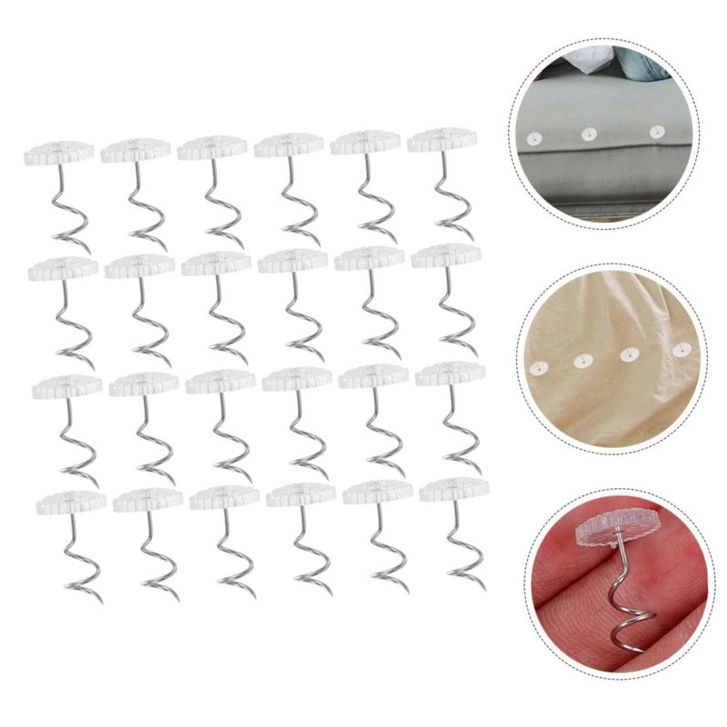 Transparent Plastic Spiral Furniture Tacks 50pcs Reusable Upholstery Twist Pins for Sofa Cushions - Image 5