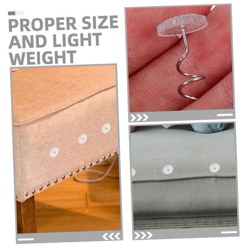 Transparent Plastic Spiral Furniture Tacks 50pcs Reusable Upholstery Twist Pins for Sofa Cushions - Image 3