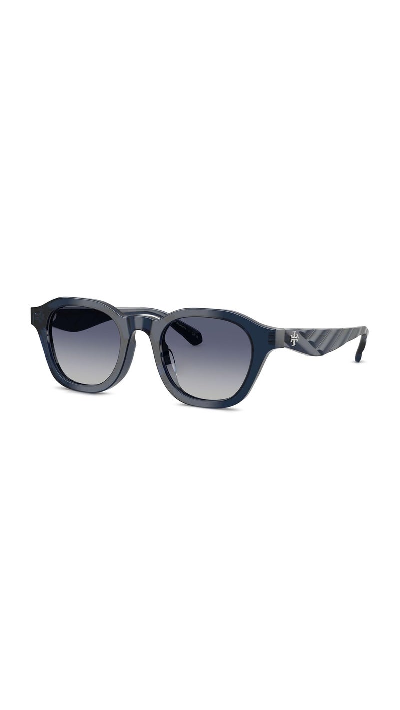 Tory Burch Women's Kira Phantos Sunglasses, Transparent Blue, One Size - Image 1