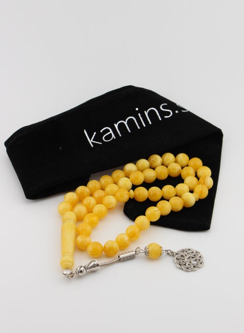 Amber Resin / 45 Bead / Tasbih / Prayer Beads / Yellow