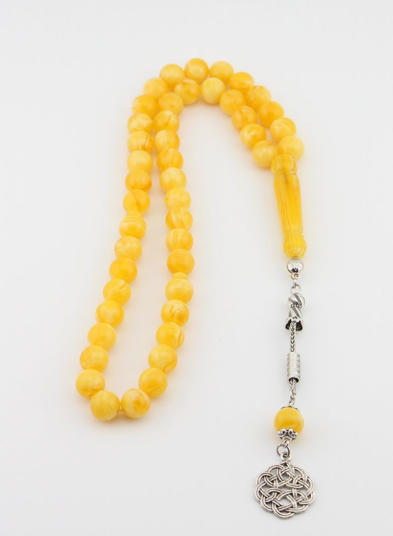 Kamins Collection Amber Resin / 45 Bead / Tasbih / Prayer Beads / Yellow - Image 3
