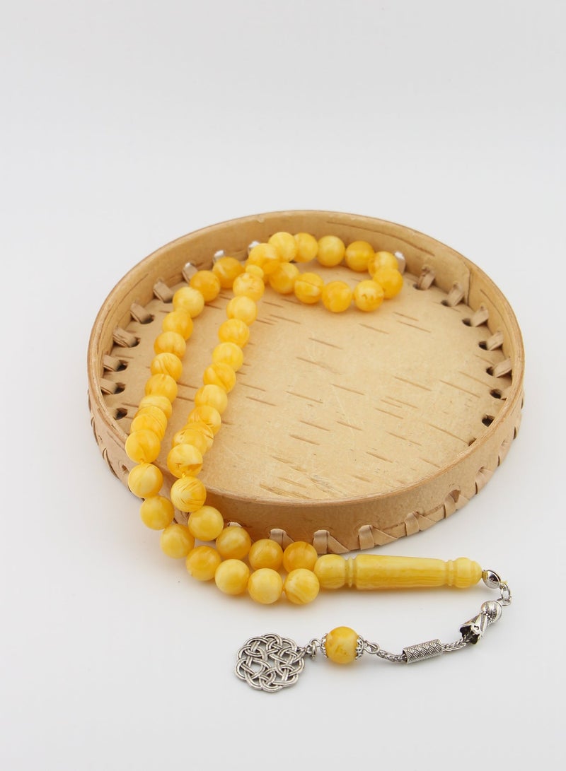 Kamins Collection Amber Resin / 45 Bead / Tasbih / Prayer Beads / Yellow - Image 4