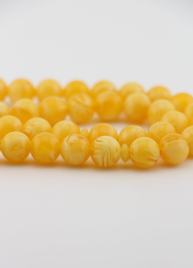 Kamins Collection Amber Resin / 45 Bead / Tasbih / Prayer Beads / Yellow - Image 5
