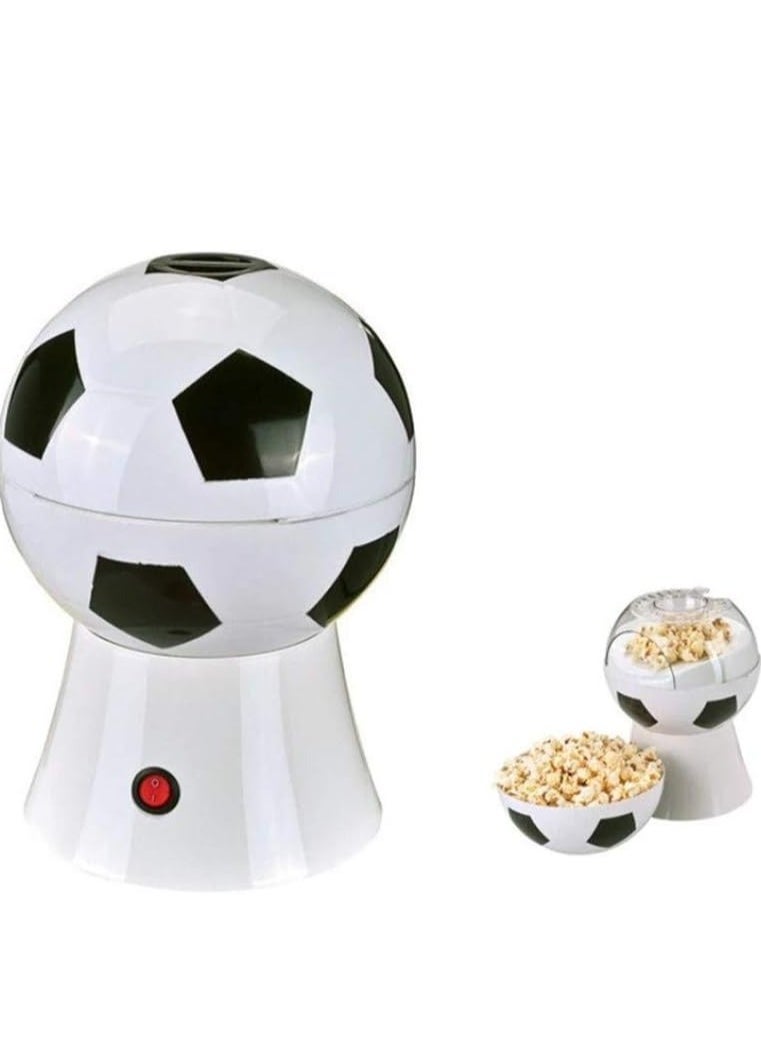 ELTRAZONE Popcorn Poppers Air Popcorn Maker for Healthy, Fat-Free Popcorn, Retro Hot Air Popcorn Machine (Football Style), Quick & Easy Snack Maker for Home, Family, and Parties (White & Black) - Image 2