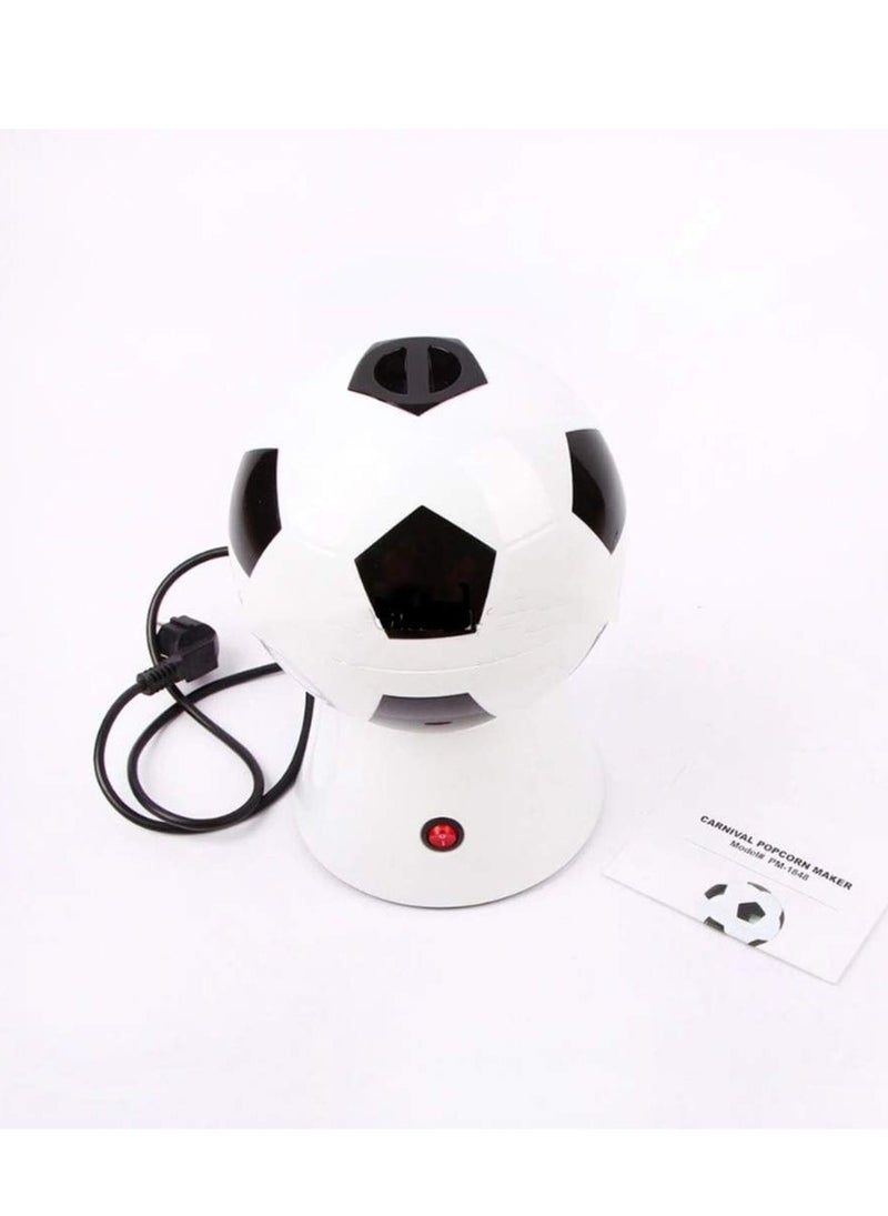 ELTRAZONE Popcorn Poppers Air Popcorn Maker for Healthy, Fat-Free Popcorn, Retro Hot Air Popcorn Machine (Football Style), Quick & Easy Snack Maker for Home, Family, and Parties (White & Black) - Image 4