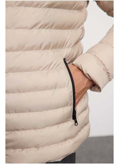 trendyol Stone Regular Fit Hooded Winter Coat TMNAW25MO00028  - Image 4