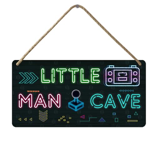 Yoecod Gamer Room Decor For Boys Bedroom Wall Decor For Men Gaming Decor Game Room Accessories Kids Decorations For Bedroom Little Man Cave Wooden Door Sign Cool Stuff For Your Room Gaming Wall Art 12x6 In - Image 1