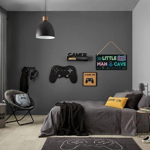 Yoecod Gamer Room Decor For Boys Bedroom Wall Decor For Men Gaming Decor Game Room Accessories Kids Decorations For Bedroom Little Man Cave Wooden Door Sign Cool Stuff For Your Room Gaming Wall Art 12x6 In - Image 5