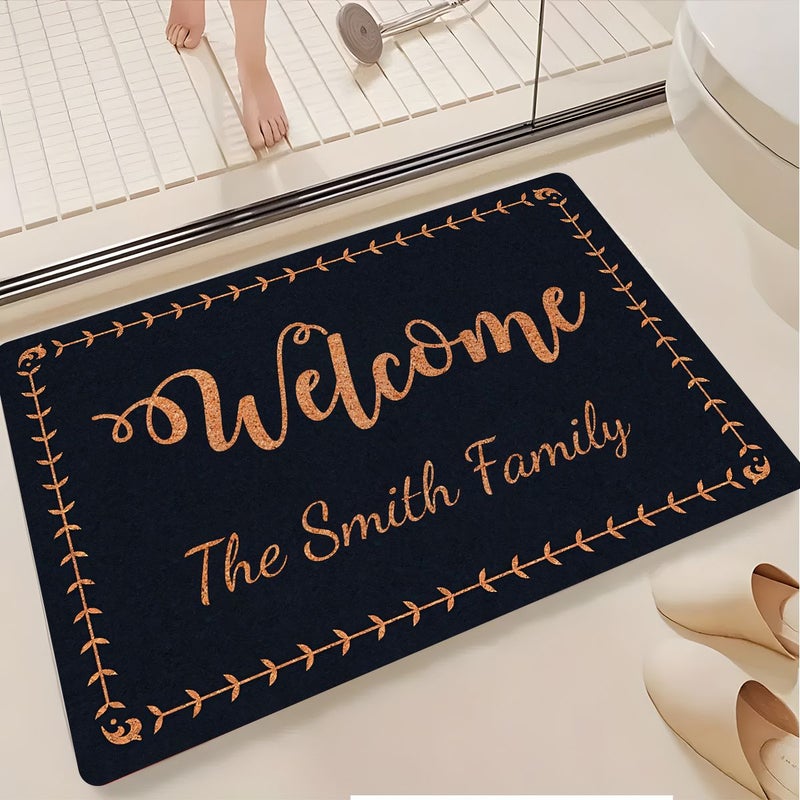 Personalized Custom Name Patterned Entrance Mat 50x80cm Non Slip Washable Soft - Image 3