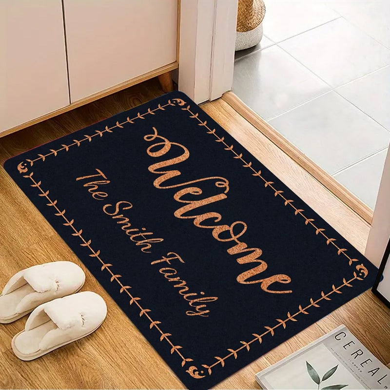 Personalized Custom Name Patterned Entrance Mat 50x80cm Non Slip Washable Soft - Image 2