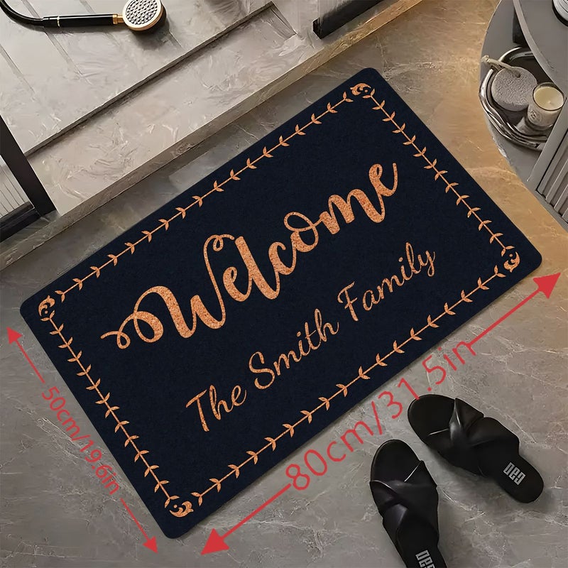 Personalized Custom Name Patterned Entrance Mat 50x80cm Non Slip Washable Soft - Image 5