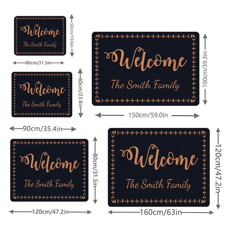 Personalized Custom Name Patterned Entrance Mat 50x80cm Non Slip Washable Soft - Image 4