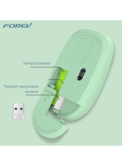 Forev FV-198 Wireless Mouse – 2.4Ghz 1600DPI 4 Buttons -10m Range - Green  - Image 3