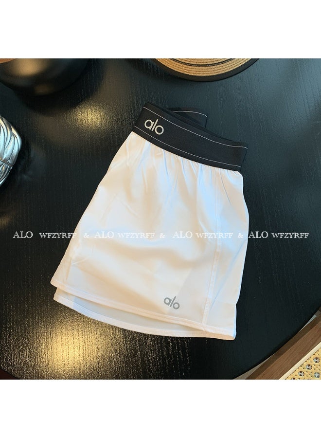 Alo Yoga Summer New Loose Fit Elastic Waist Tennis Skirt - Versatile, Non-See-Through Yoga and Fitness Skirt