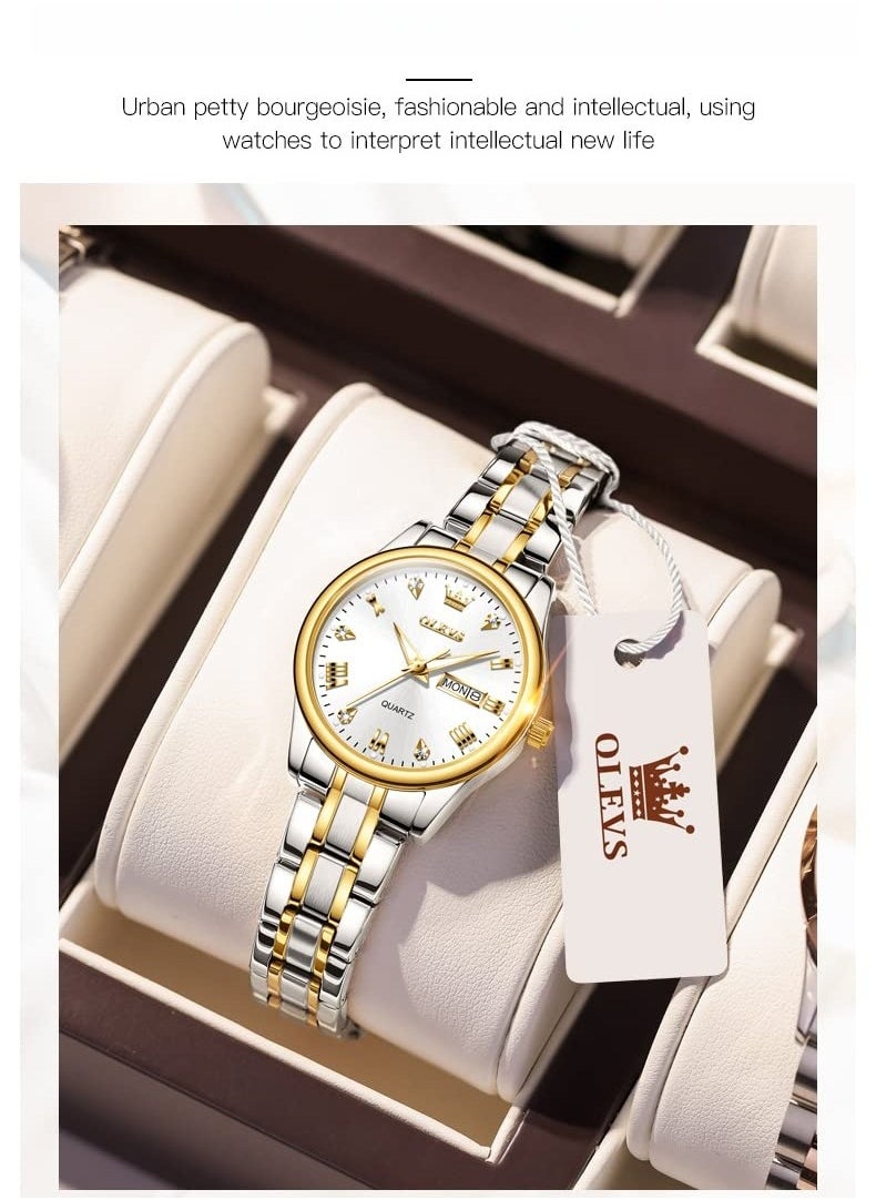 OLEVS OLEVS Automatic Women Watch Self Winding Mechanical Fashion Bracelet Set Luxury Stainless Steel Luminous Date Waterproof Ladies Wrist Watch  - Image 3