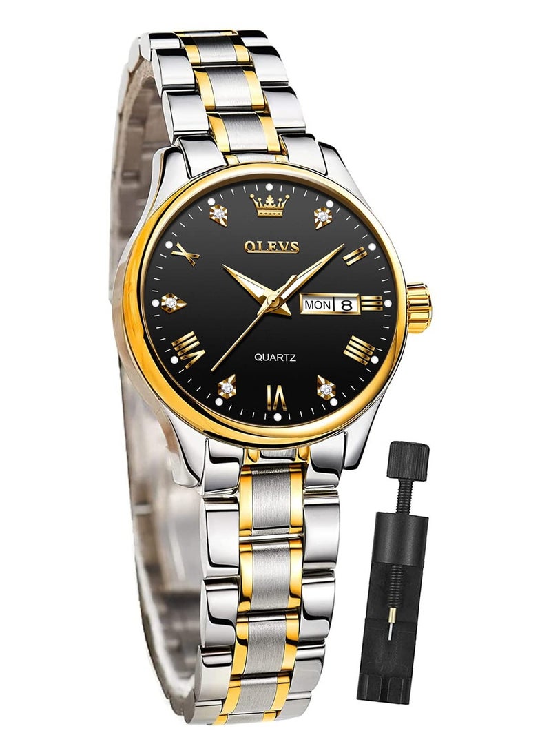 OLEVS OLEVS Automatic Women Watch Self Winding Mechanical Fashion Bracelet Set Luxury Stainless Steel Luminous Date Waterproof Ladies Wrist Watch  - Image 1