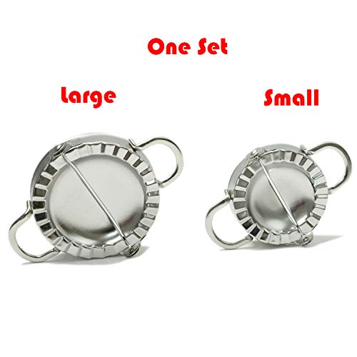 MGGi Stainless Steel Dumpling Maker, Pie Gyoza Empanada Press Mold, Ravioli Dumpling Mould Pastry Tools, 1 Set, Small+Big - Image 2
