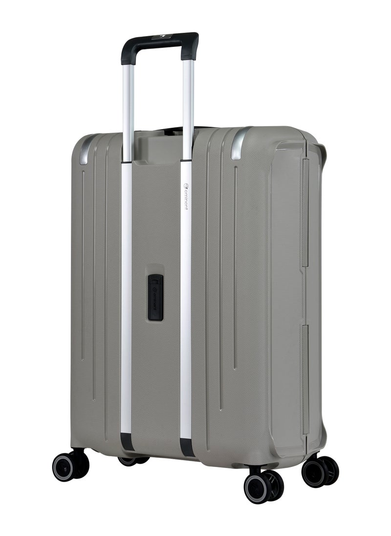 eminent - Vertica Hard Case Travel Bag Luggage Trolley Polypropylene Lightweight Suitcase 4 Quiet Double Spinner Wheels With Tsa Lock B0006 Grey - Image 1