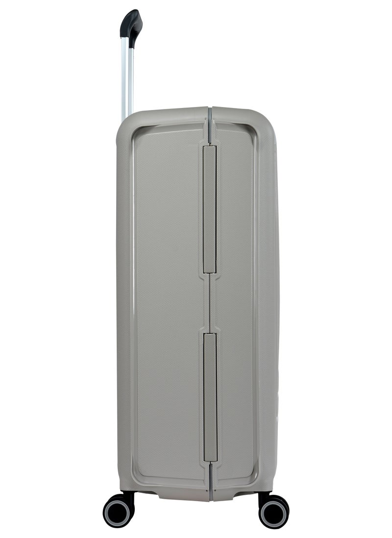 eminent - Vertica Hard Case Travel Bag Luggage Trolley Polypropylene Lightweight Suitcase 4 Quiet Double Spinner Wheels With Tsa Lock B0006 Grey - Image 1