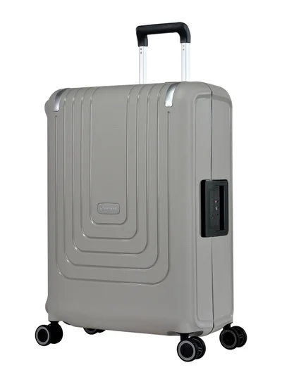 eminent Vertica Hard Case Travel Bag Luggage Trolley Polypropylene Lightweight Suitcase 4 Quiet Double Spinner Wheels With Tsa Lock B0006 Grey