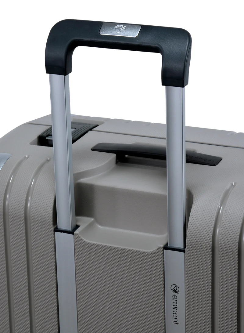eminent Vertica Hard Case Travel Bag Luggage Trolley Polypropylene Lightweight Suitcase 4 Quiet Double Spinner Wheels With Tsa Lock B0006 Grey