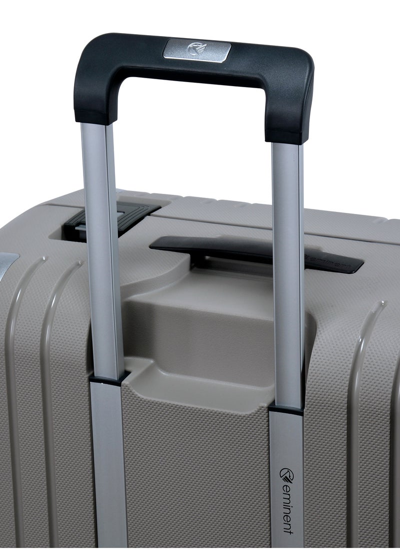 eminent - Vertica Hard Case Travel Bag Luggage Trolley Polypropylene Lightweight Suitcase 4 Quiet Double Spinner Wheels With Tsa Lock B0006 Grey - Image 1