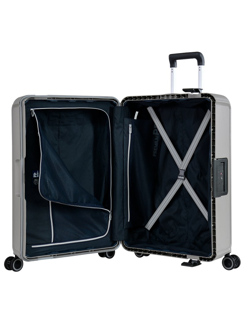 eminent - Vertica Hard Case Travel Bag Luggage Trolley Polypropylene Lightweight Suitcase 4 Quiet Double Spinner Wheels With Tsa Lock B0006 Grey - Image 1