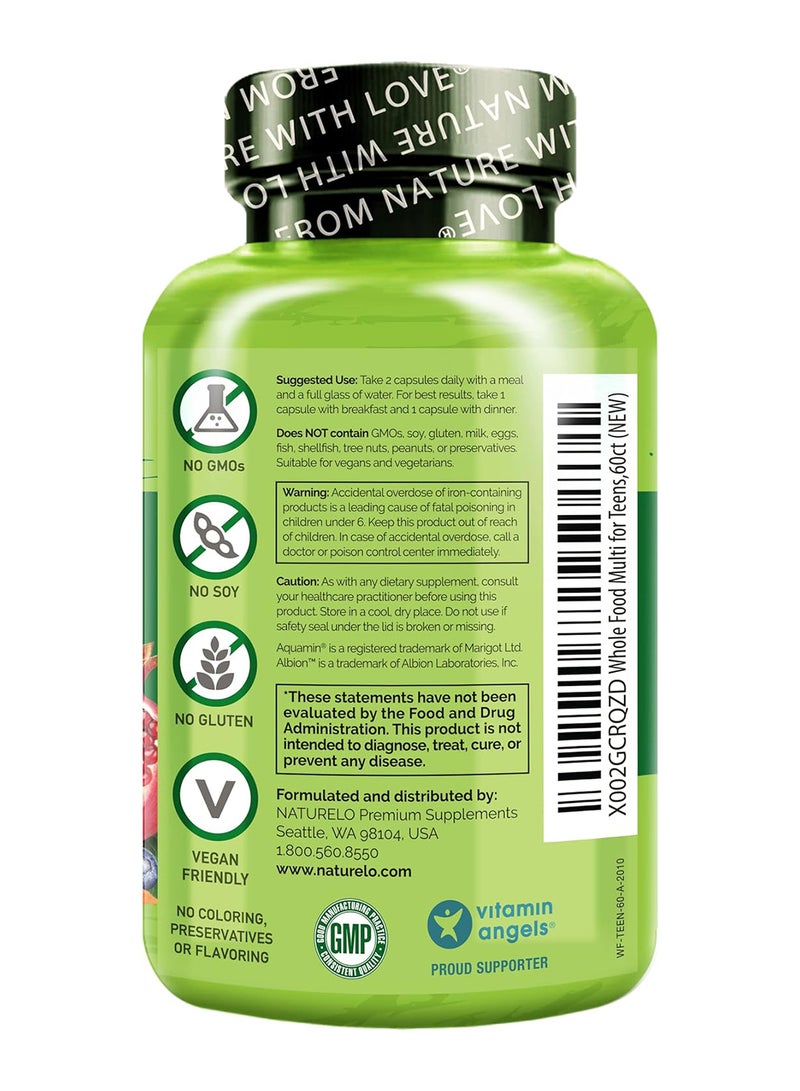 ناتوريلو فيتامينات متعددة من الأغذية الكاملة للمراهقين، 60 كبسولة نباتية - Image 2