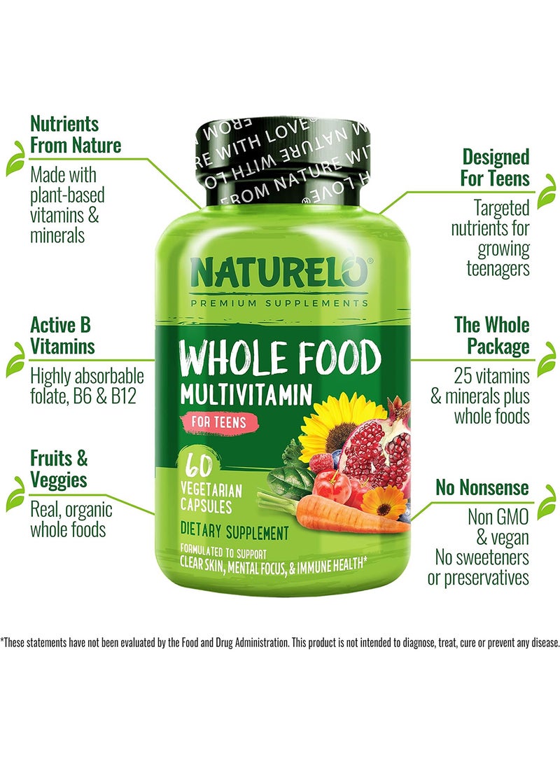 ناتوريلو فيتامينات متعددة من الأغذية الكاملة للمراهقين، 60 كبسولة نباتية - Image 4